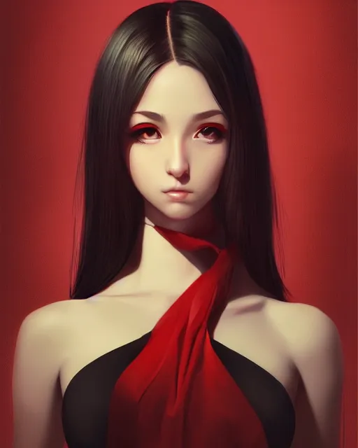 Image similar to a centered portrait of a beautiful nervous girl, by artgerm, ross tran, in the style of ilya kuvshinov. 7 0 mm