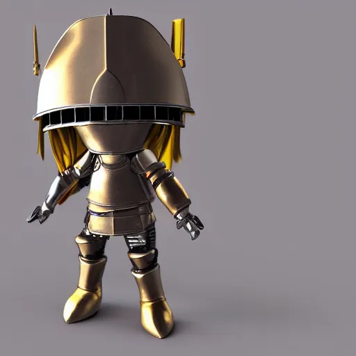 Prompt: cute fumo plush of a knight of a royal legion, knight armor, anime girl, matcap metal reflection, vray
