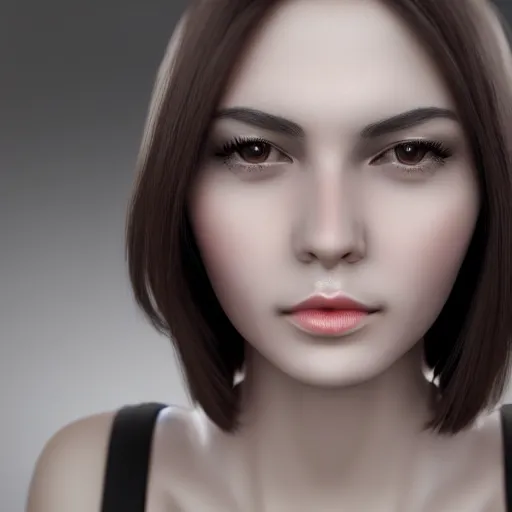Image similar to girl with a lot of cyber implants photorealistic 4 k