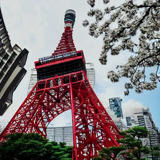 Image similar to giant cat monster destroys tokyo tower