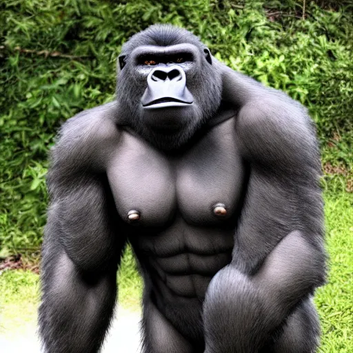 Image similar to orc gorilla hybrid, realistic,