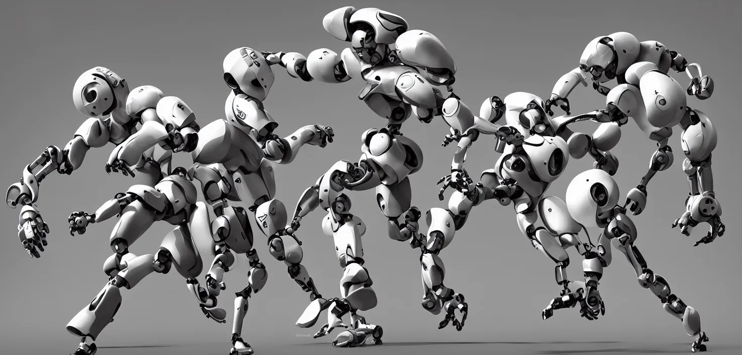 Prompt: robots playing football, deviantart artstation, CGSociety