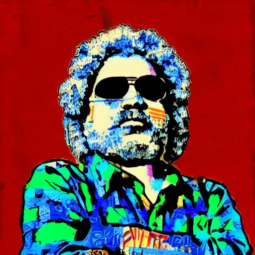 Prompt: jerry garcia egypt portrait in the style of graffiti