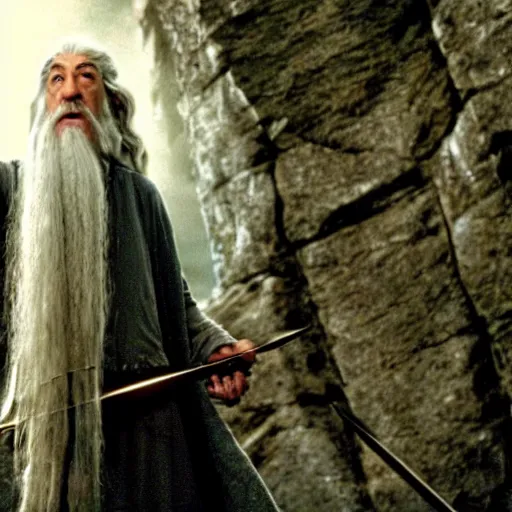 Image similar to Still of Jeff Goldbloom as Gandalf in the movie ''LOTR'' (2001)