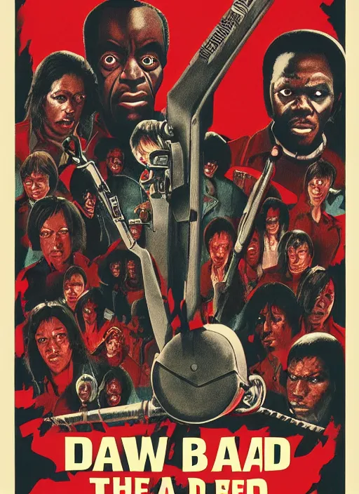 Image similar to Dawn of the Dead (1978) poster, Highly detailed, centered, concept art, smooth, sharp focus, illustration, Wes Wilson, Bonnie MacLean, Stanley Mouse, Alton Kelley, Greg Irons, Lee Conklin