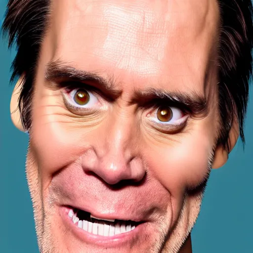 Prompt: a portrait of jim carrey wearing mechanical implants on the face