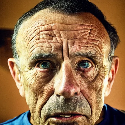 Image similar to a 5 5 mm photo portrait of a joe rogan turning 8 8, cinematic lighting, sharp focus, photography of the year by steve mccurry