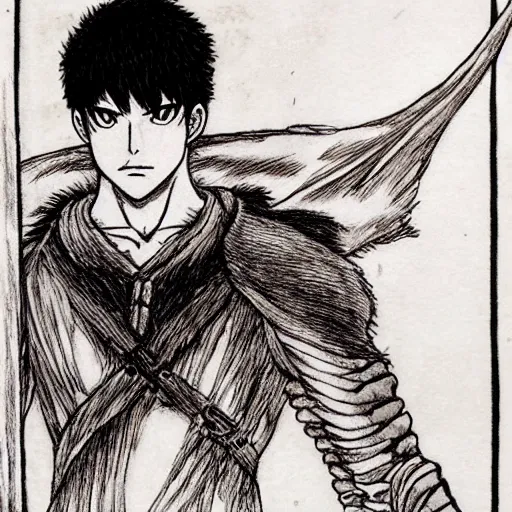 Prompt: yash as a character in berserk by kentaro miura