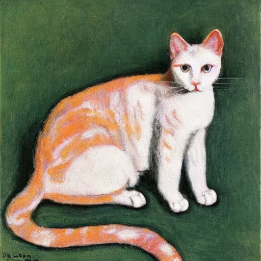 Prompt: white cat, painted by pierre bonnard