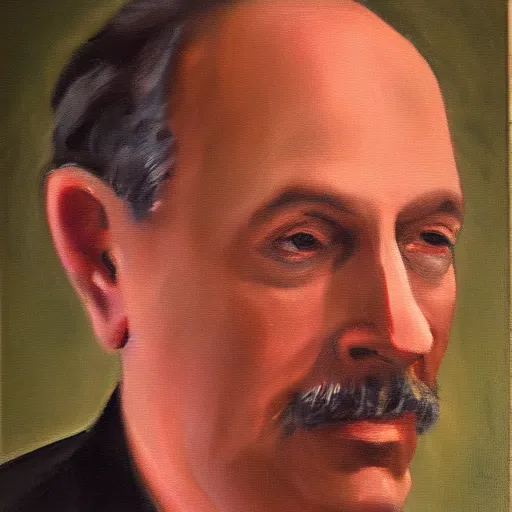 Prompt: portrait of film director Efim Berson, oil painting style,