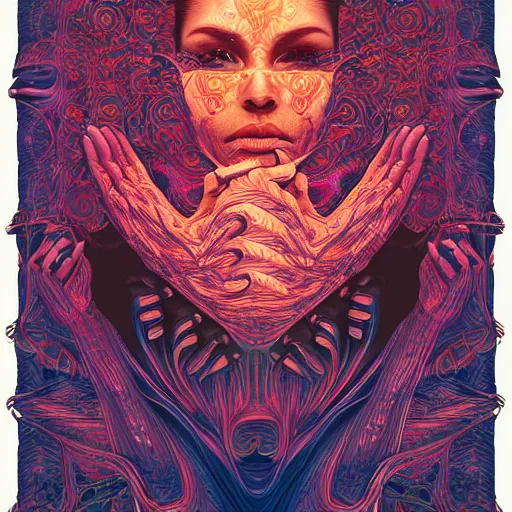Prompt: The infinite loop of thoughts, surreal, LSD, face, detailed, intricate, elegant, highly detailed, digital painting, artstation, smooth, sharp focus, illustration, art by Kilian Eng