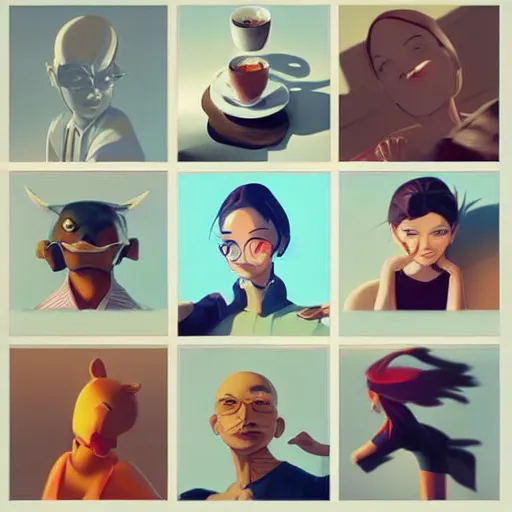 Image similar to face icon stylized minimalist breakfast at tiffany's, loftis, cory behance hd by jesper ejsing, by rhads, makoto shinkai and lois van baarle, ilya kuvshinov, rossdraws global illumination