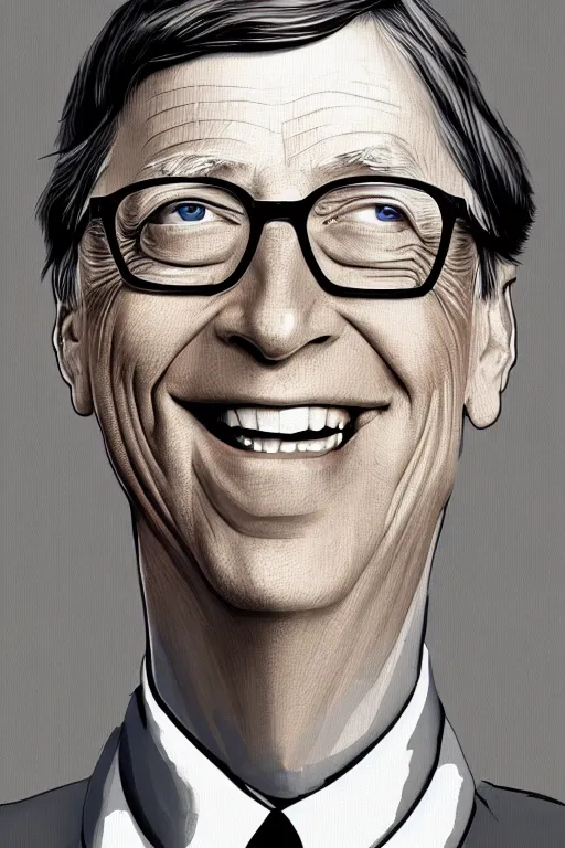 Image similar to bill gates with a barcode on his forehead and dozens of hypodermic needles sticking out of him, concept art, digital art, trending on deviantart