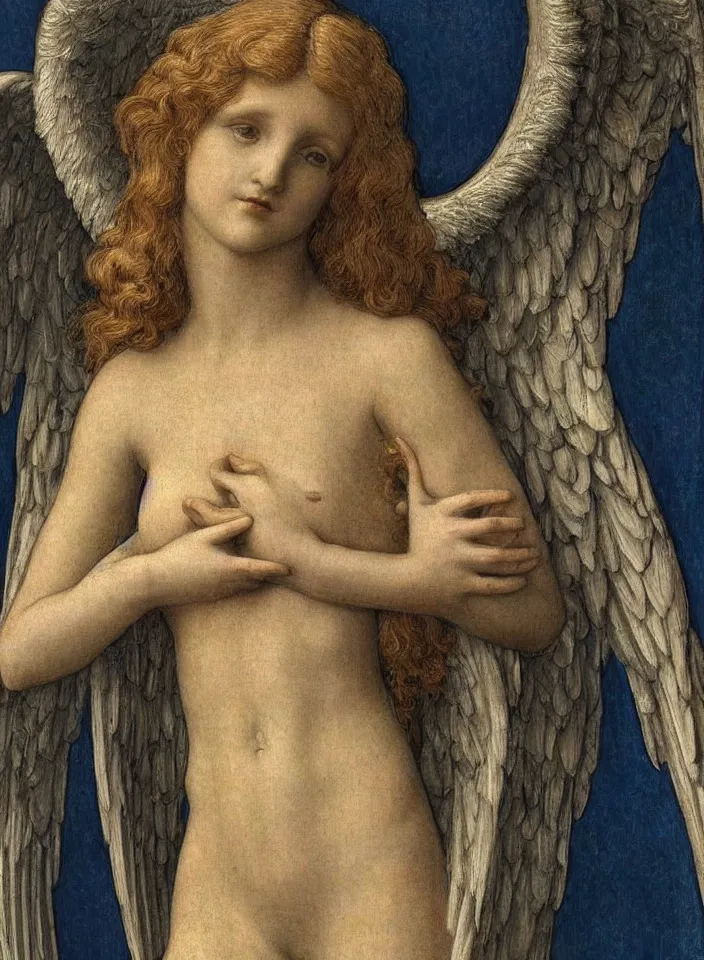Image similar to detailed realistic beautiful angel holding a television, art nouveau, symbolist, visionary, gothic, pre - raphaelite. horizontal symmetry