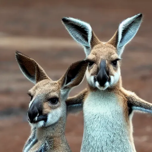 Prompt: kangaroos with fish scales