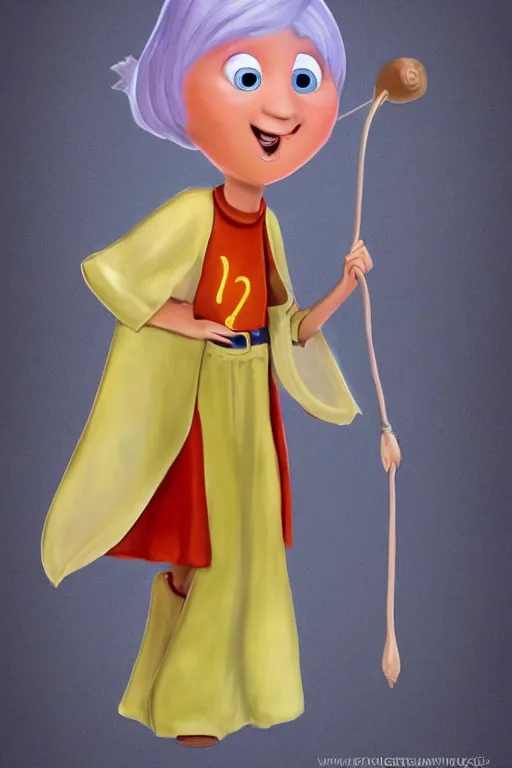 Prompt: a cute wizard full body pixar style