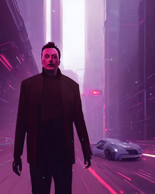 Image similar to portrait of Elon Musk as a robot overlord of the matrix, in GTA V, Stephen Bliss, unreal engine, by Greg Rutkowski, Loish, Rhads, Makoto Shinkai and Lois van baarle, ilya kuvshinov, rossdraws, global illumination, radiant light, detailed and intricate environment