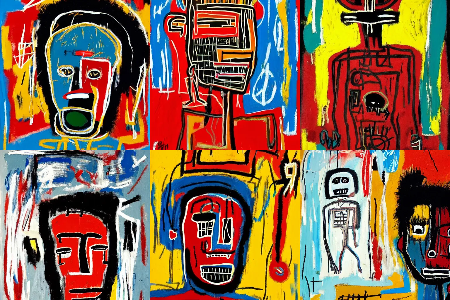 Image similar to painting of an african man by jean-michel basquiat