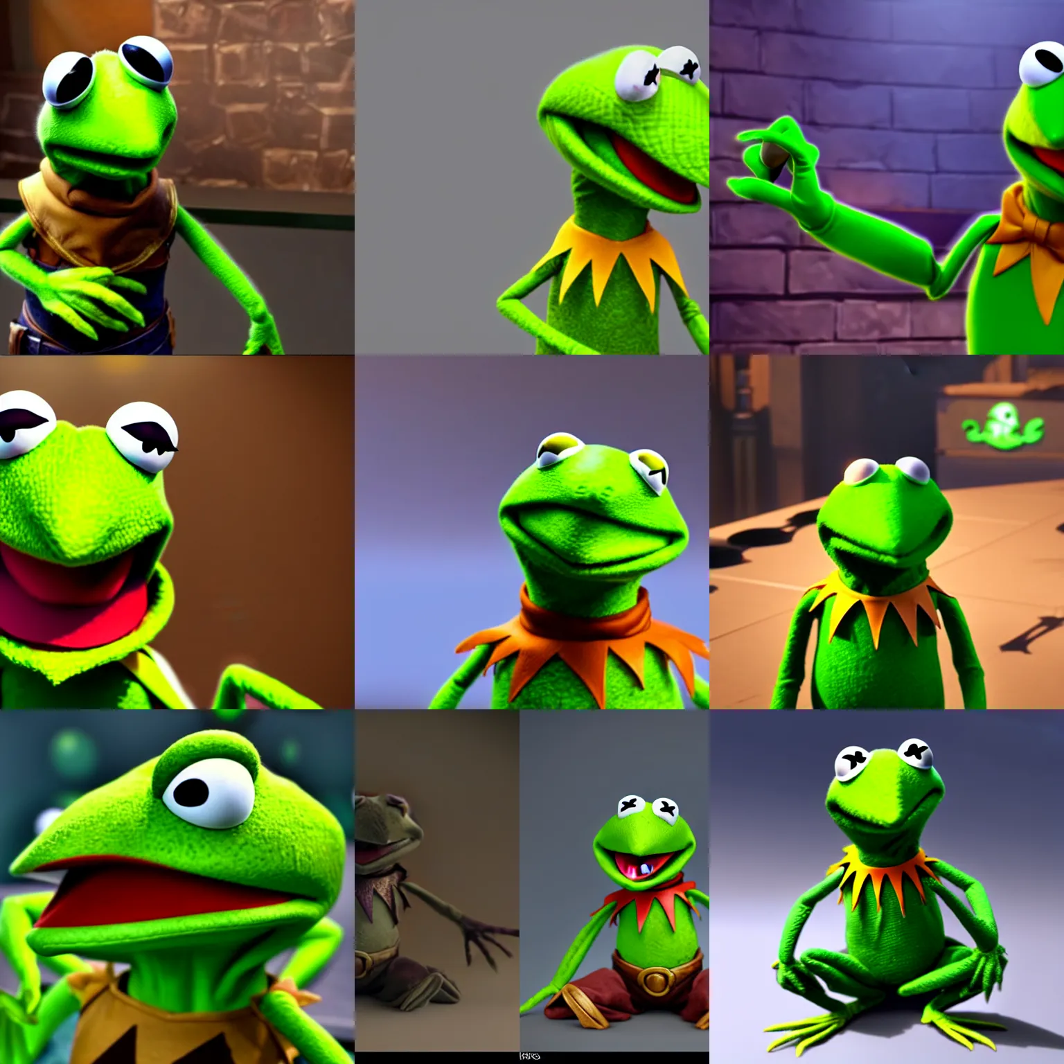 Prompt: kermit the frog as a character in the game league of legends, with a background based on the game league of legends, detailed face, epic lighting, rendered in unreal engine 5, sharp, highly detailed