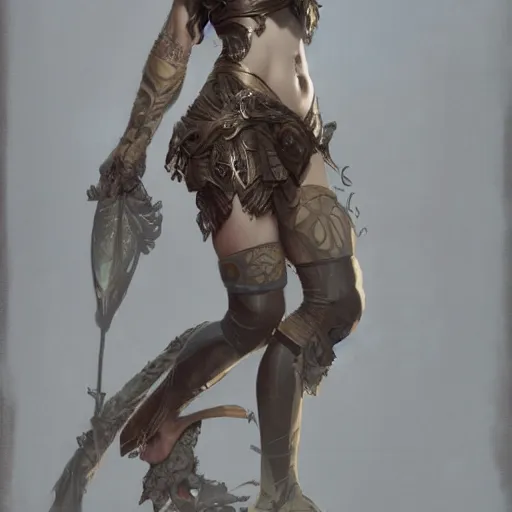 Prompt: a full body portrait of sensual injured girl warrior, intricate, elegant, highly detailed, digital painting, artstation, concept art, smooth, sharp focus, illustration, art by krenz cushart and artem demura and alphonse mucha