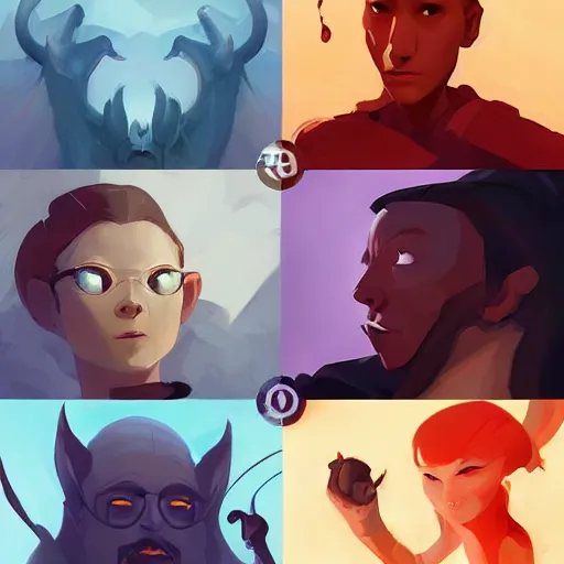 Image similar to face icon stylized minimalist magic : the gathering, loftis, cory behance hd by jesper ejsing, by rhads, makoto shinkai and lois van baarle, ilya kuvshinov, rossdraws global illumination