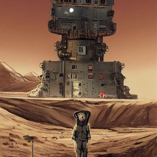 Image similar to [North Korean colony on Mars, poster, very detailed, cinematic lighting, matte, sharp, photography, art by enki bilal]