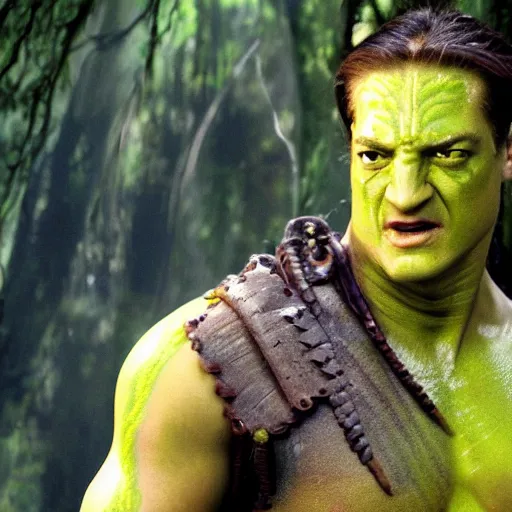 Image similar to brendan fraser as a na'vi from avatar, 4 k film still