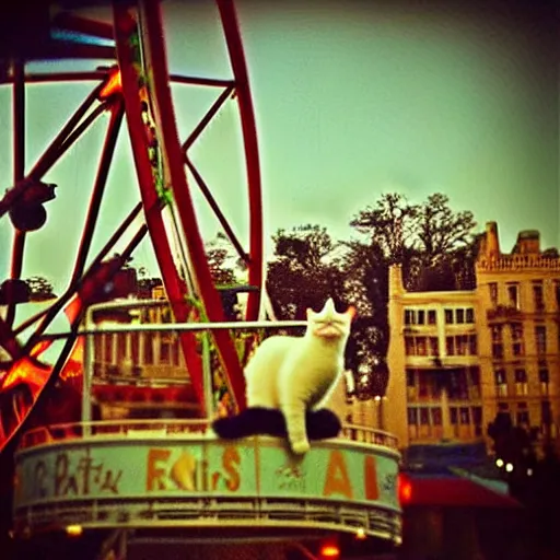 Image similar to !!!! cat!!!!, ( ferris wheel ), feline, award winning photo