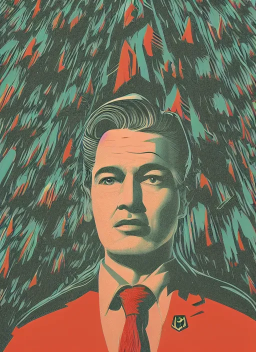 Image similar to twin peaks movie poster art by petros afshar