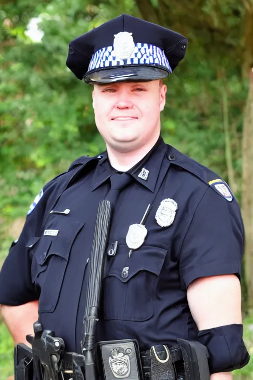 Image similar to alex belfield police officer