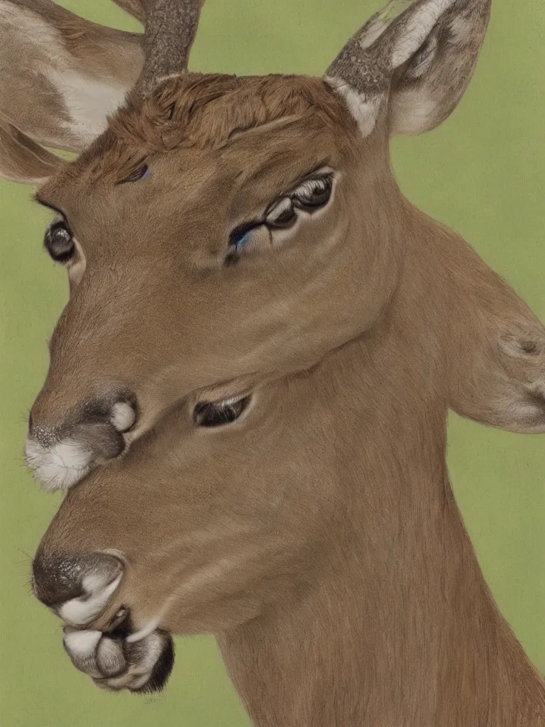 Image similar to a portrait of a male deer, by Don Bluth