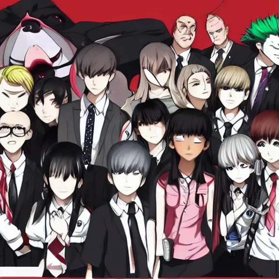 Prompt: a case in supreme court in danganronpa style