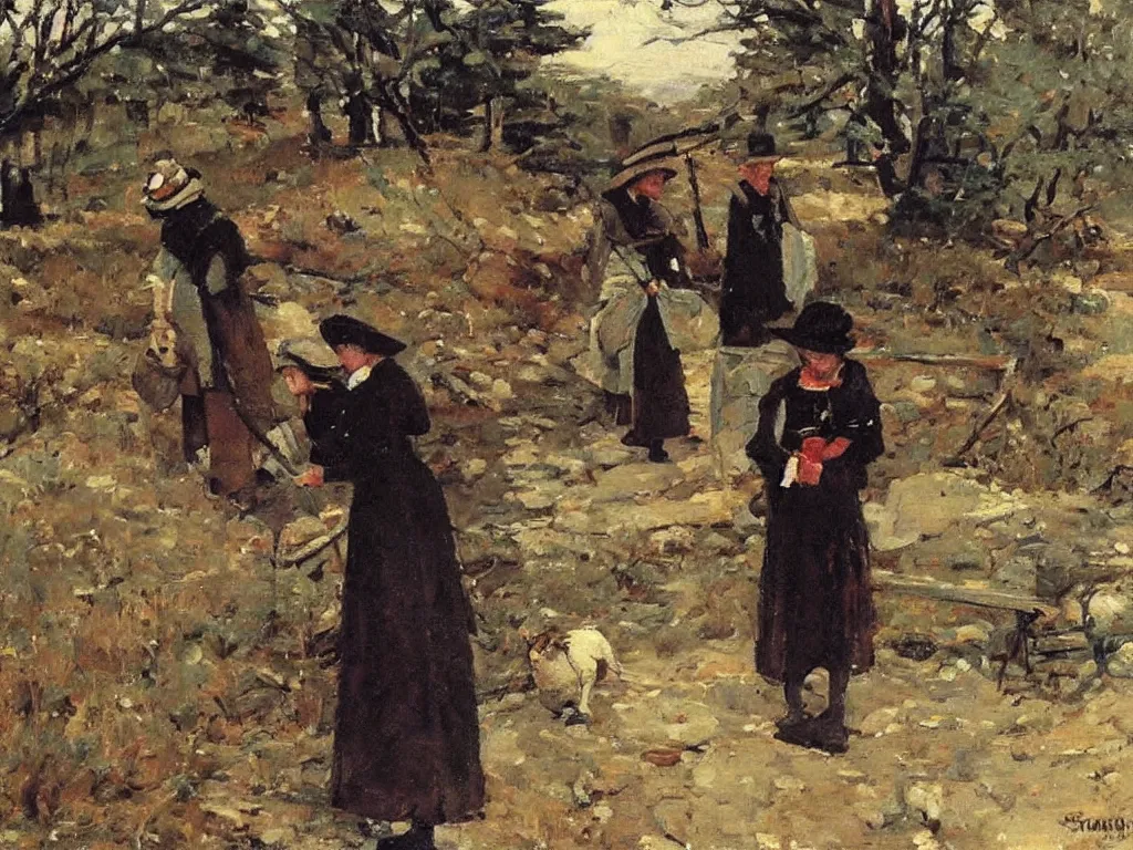 Image similar to painting by stanhope forbes, oil on canvas