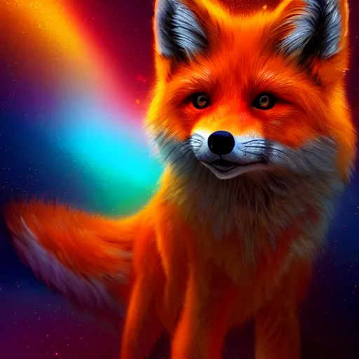 Prompt: digital orange coloured fox, retrowave palette, digital world, highly detailed, electric breeze, anatomically correct vulpine, synth feel, fluffy face, ear floof, flowing fur, super realism, accurate animal imagery, 4 k digital art