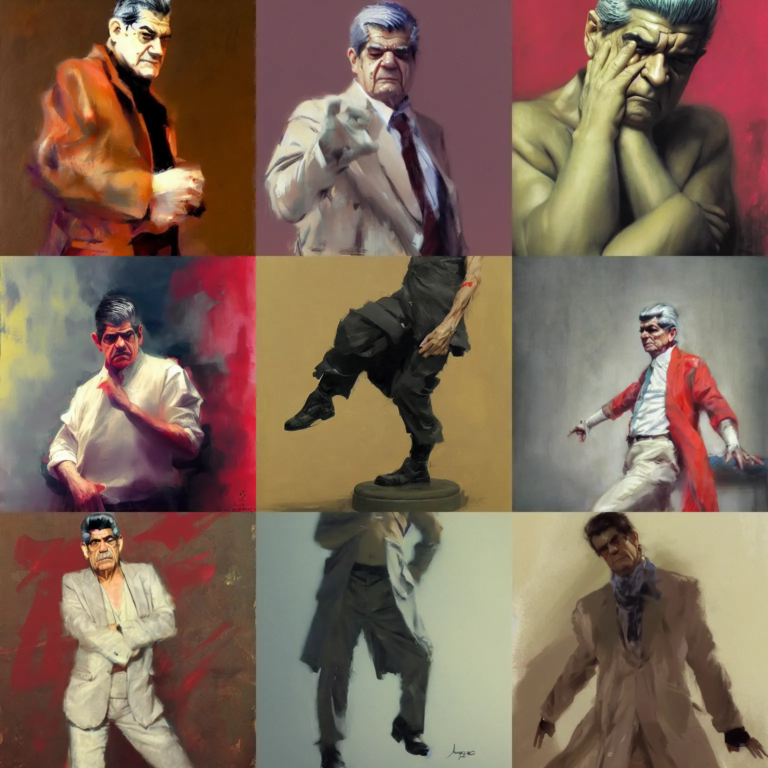 Prompt: jacques lacan in jojo pose, by ruan jia