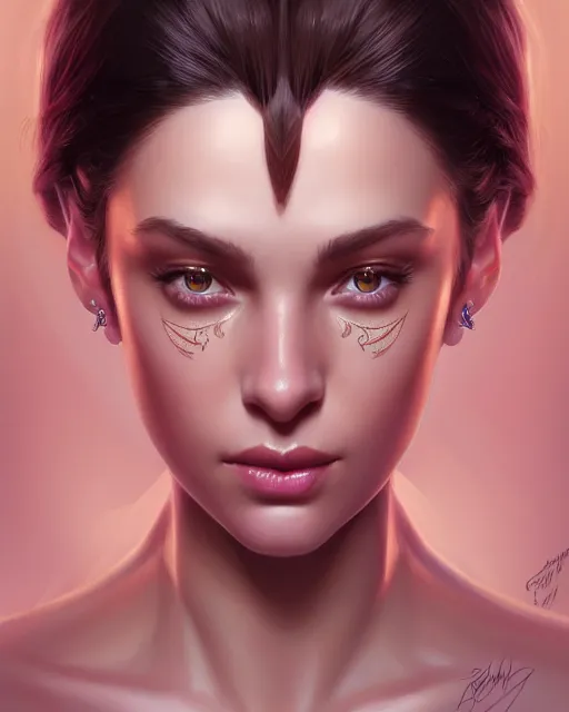 Image similar to symmetry portrait of brunette princess, glam, deco, glowing skin, intricate, elegant, highly detailed, digital painting, artstation, concept art, smooth, sharp focus, illustration, art by artgerm and greg rutkowski and fra angelico and unreal engine 5