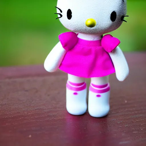 Image similar to hello kitty doll in a mason jar, 4 k, hyper realistic, dslr, high resolution, landscape, beautiful