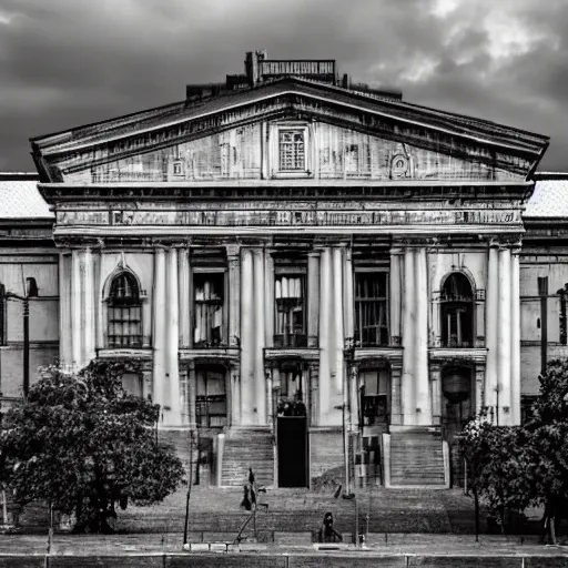 Image similar to University of Buenos Aires in a cyberpunk style, facultad de derecho UBA, detailed picture, hd