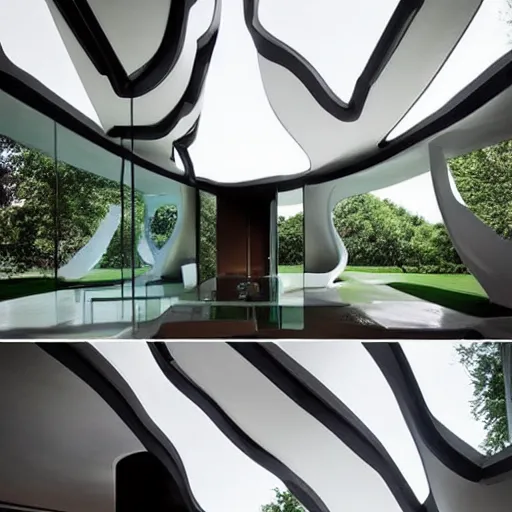 Image similar to house designed by zaha hadid