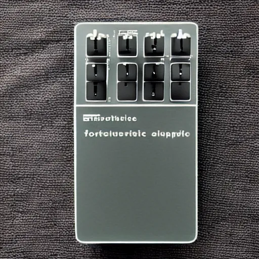 Prompt: “Futuristic attractive stylish minimalist pocket synthesizer designed by Teenage Engineering”