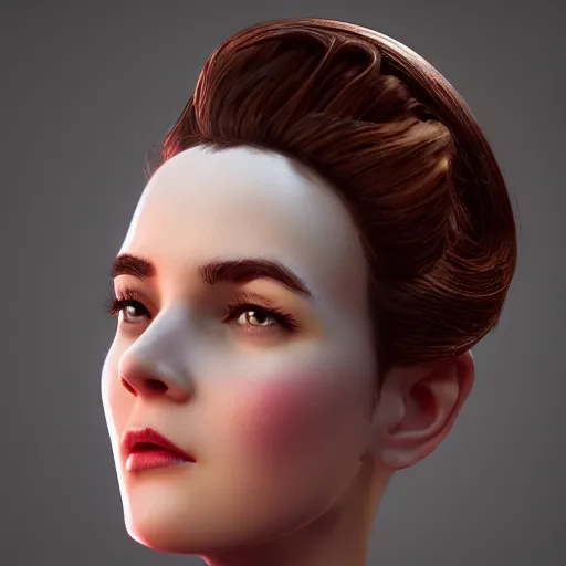 Prompt: beautiful girl from 1950, portrait character concept style trending on artstation concept art detailed octane render cinematic photo-realistic 8k high detailed