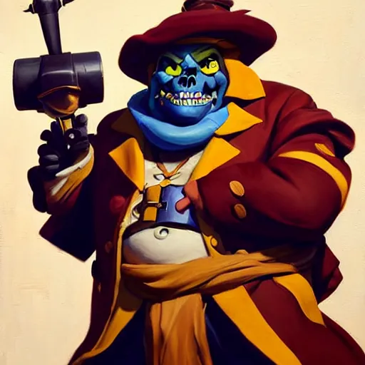 Image similar to Greg Manchess portrait painting of LeChuck as Overwatch character, medium shot, asymmetrical, profile picture, Organic Painting, sunny day, Matte Painting, bold shapes, hard edges, street art, trending on artstation, by Huang Guangjian and Gil Elvgren and Sachin Teng