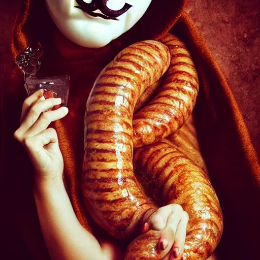 Image similar to anonymous as a sausage, award winning creature food photography, extremely detailed, artstation, 8 k, sensual lighting, incredible art, wlop, artgerm