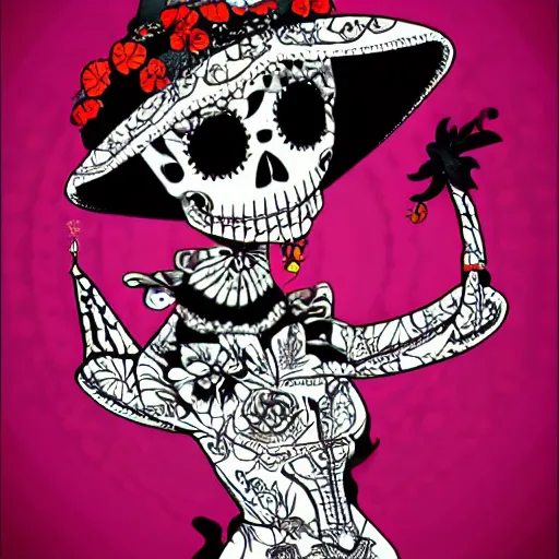 Image similar to a fabergé la catrina realistic