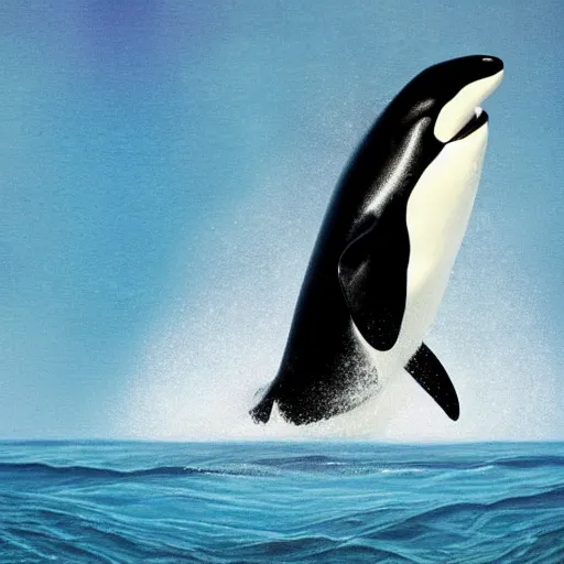 Image similar to an orca jumping through a hoop held by robbie williams, sea world, high detail