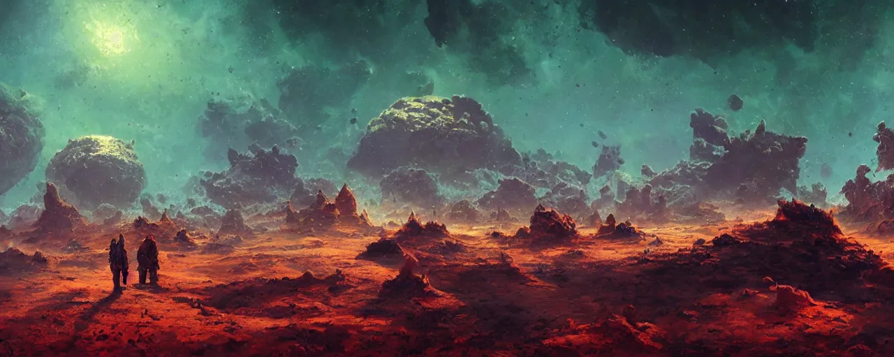 Image similar to ” small hostile barren and dead asteroid, [ cinematic, detailed, epic, widescreen, opening, establishing, mattepainting, photorealistic, realistic textures, octane render, art by paul lehr ] ”