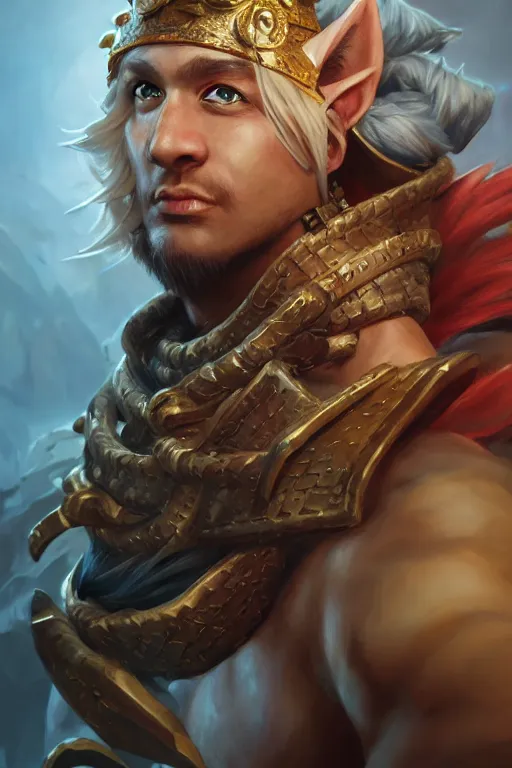 Image similar to legendary leonin fighter portrait, highly detailed, d & d, fantasy, highly detailed, digital painting, trending on artstation, concept art, sharp focus, illustration, global illumination, ray tracing, realistic shaded, art by artgerm and greg rutkowski and fuji choko and viktoria gavrilenko and hoang lap