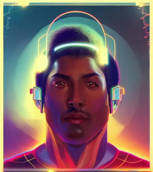 Image similar to symmetry!! egyptian prince of technology, solid cube of light, hard edges, product render retro - futuristic poster scifi, lasers and neon circuits, brown skin man egyptian prince, intricate, elegant, highly detailed, digital painting, artstation, concept art, smooth, sharp focus, illustration, dreamlike, art by artgerm