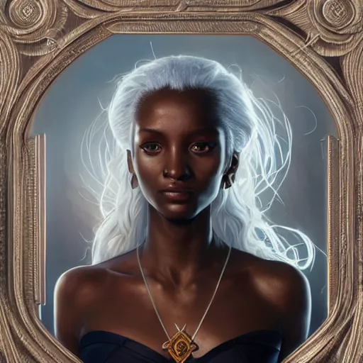 Prompt: full figure ultra realistic illustration, jodie turner - smith as ororo munroe, intricate, elegant, highly detailed, digital painting, artstation, concept art, smooth, sharp focus, illustration, art by artgerm and greg rutkowski and alphonse mucha