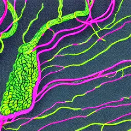 Image similar to detailed realistic illustration of a neuromuscular junction